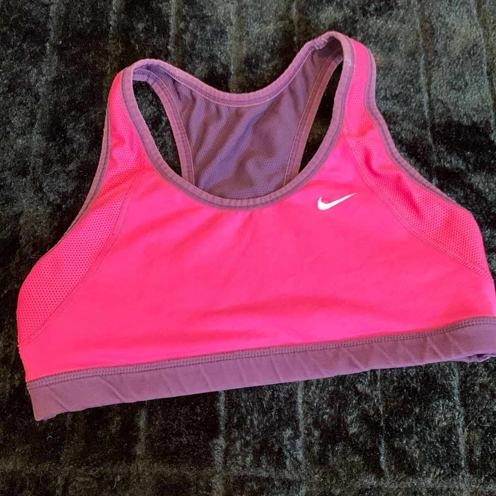 Pink and Purple Nike Reversible Sports Bra L